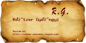 Rötzer Gyöngyi névjegykártya